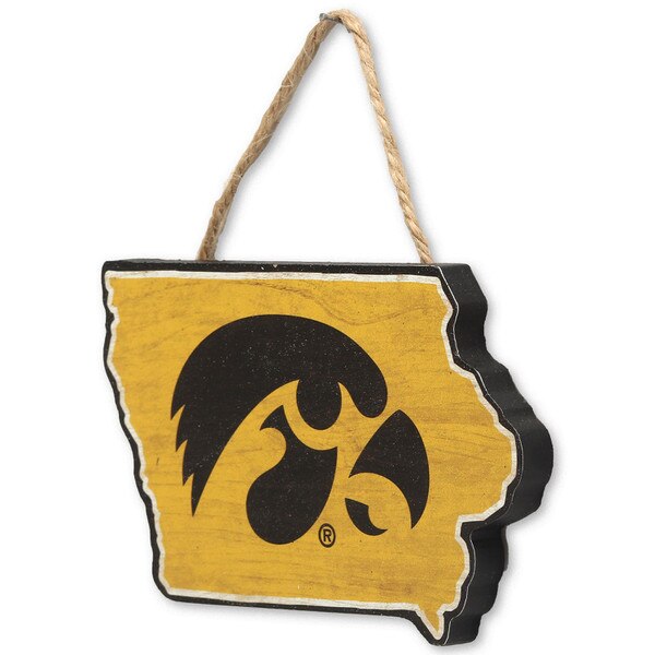 The University Of Iowa Shaped Hanging Wood Wall Decor Open Road